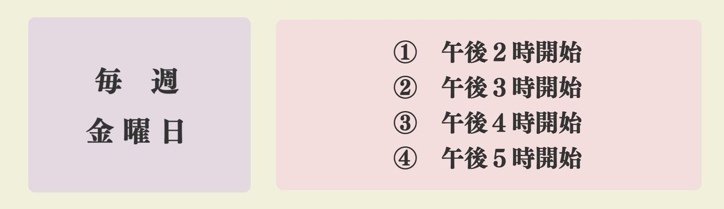 受講日時の表